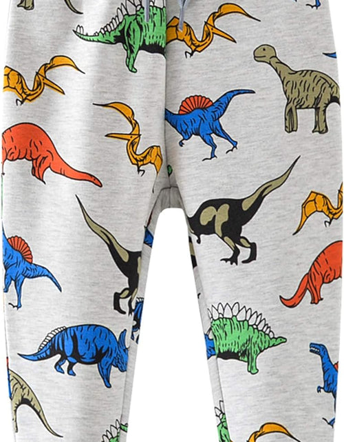 Load image into Gallery viewer, Boys Cartoon Print Dinosaur Monkey Pattern Cotton Pants Drawstring Elastic Sweatpants
