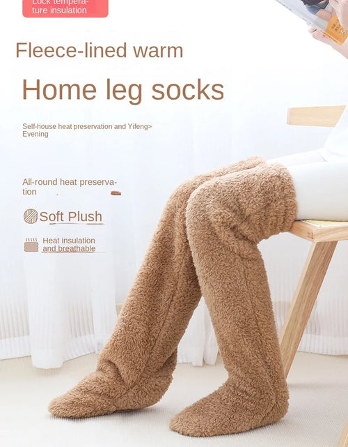 Load image into Gallery viewer, Leg Warmers Storing Winter Fluffy Warm Leg Cover Home over Knee Socks Thick Koolo Leg Warmers Bed Long Socks Warm Socks
