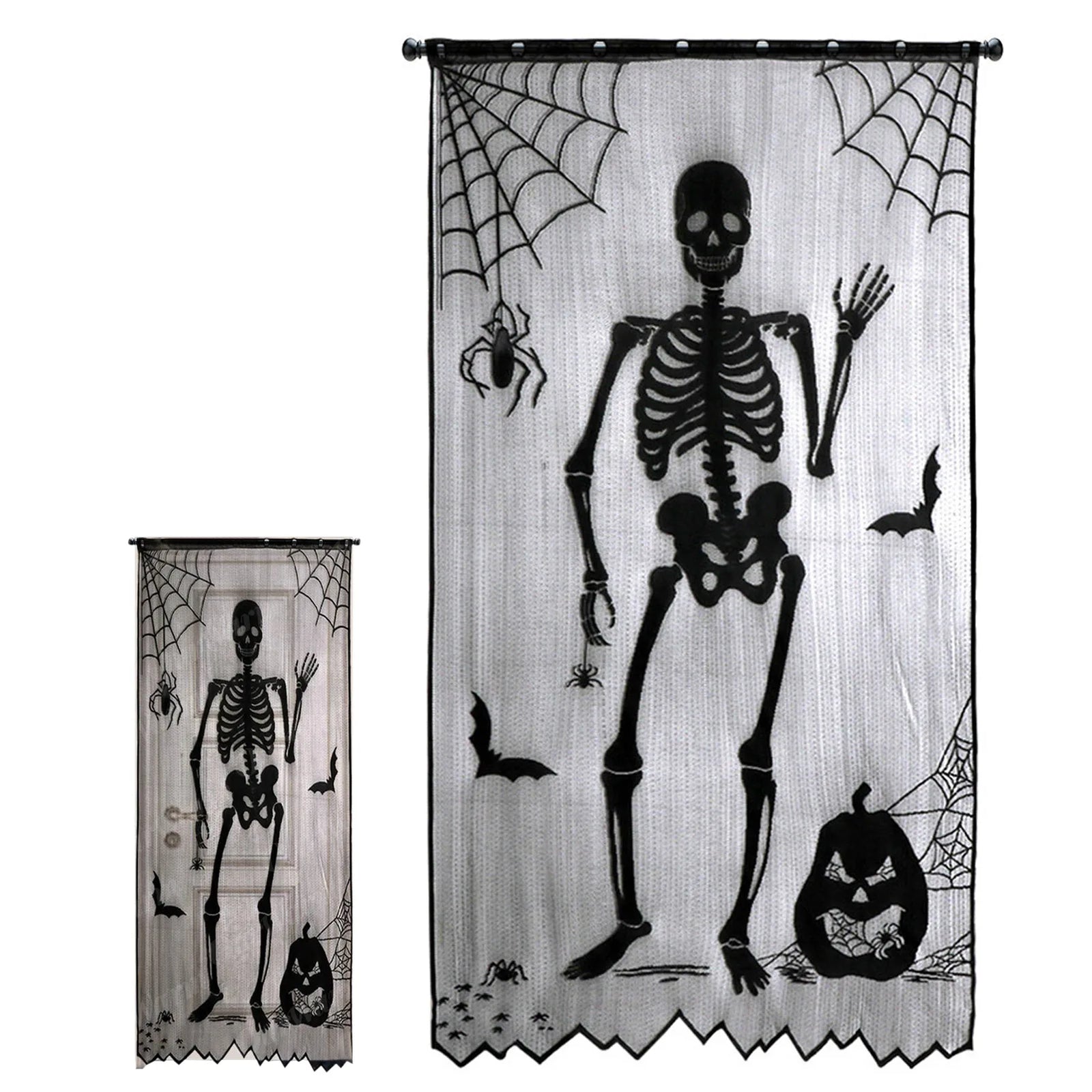 Halloween Decorative Curtains Halloween Window Curtains Black Lace Halloween Lampshade Cloth Decor Halloween Party Decoration