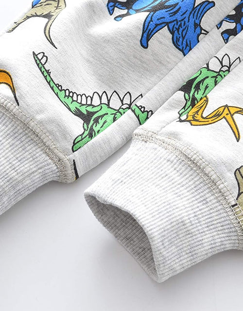 Load image into Gallery viewer, Boys Cartoon Print Dinosaur Monkey Pattern Cotton Pants Drawstring Elastic Sweatpants
