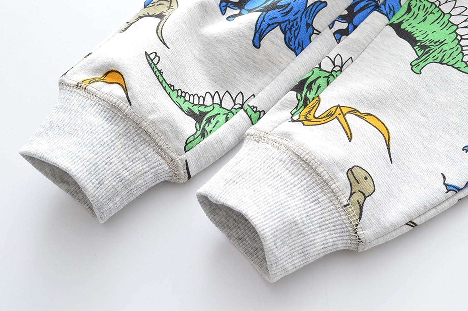 Boys Cartoon Print Dinosaur Monkey Pattern Cotton Pants Drawstring Elastic Sweatpants