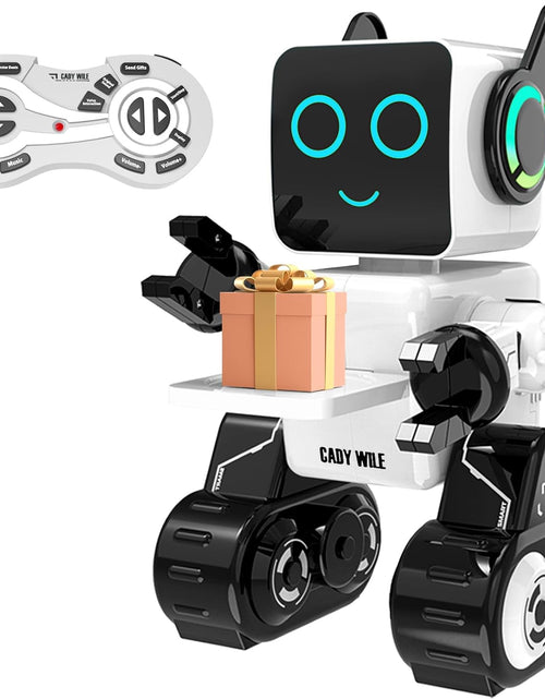 Load image into Gallery viewer, Rechargeable RC Robot Toy for Kids - Interactive Intelligent LED Light, Speaks, Dances, Built-In Coin Bank (White)
