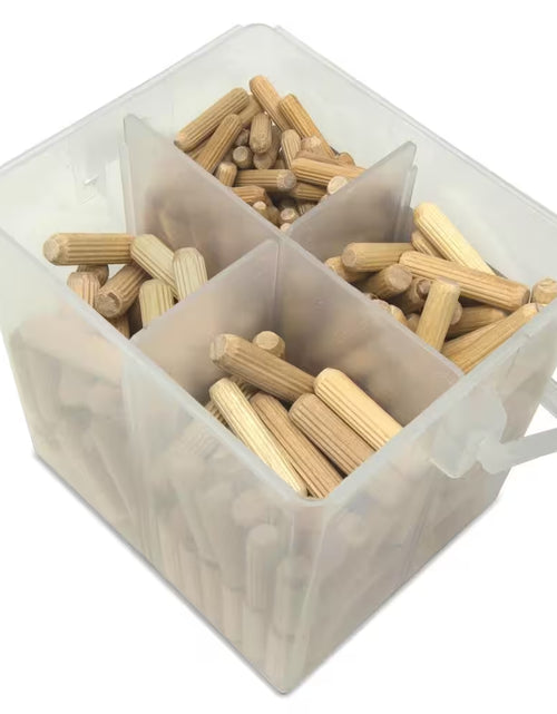 Load image into Gallery viewer, Fluted Dowel Pin Variety Bucket with 1/4 In., 5/16 In., and 3/8 In. Woodworking Dowels (400-Piece)
