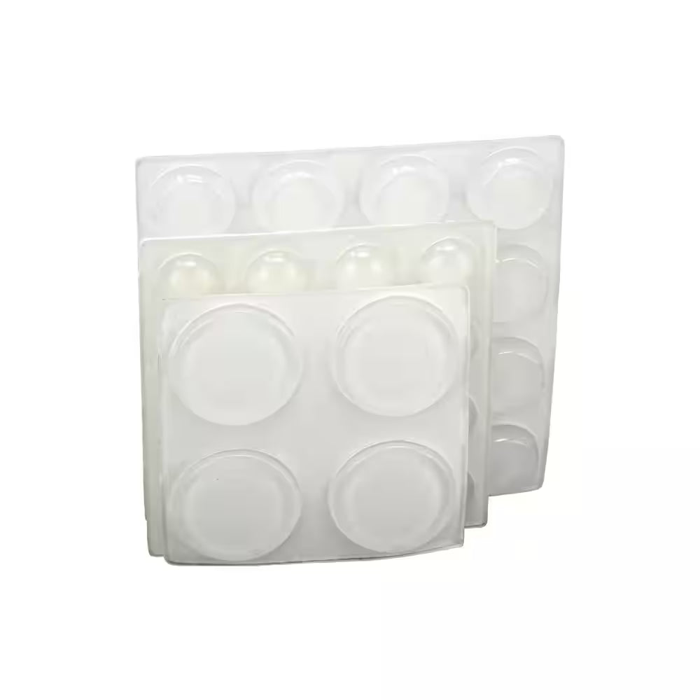 Clear Soft Rubber like Plastic Self-Adhesive Assorted round Bumpers (36-Pack)