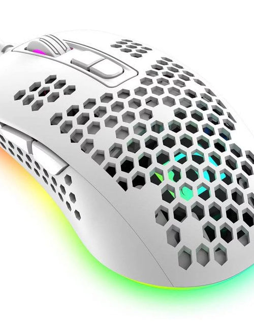 Load image into Gallery viewer, Mini Ultralight Wired Gaming Mouse,4 Kinds RGB Backlit,4 Levels Adjustable,Lightweight Honeycomb Shell Mice for PC Gamers,Xbox,Ps4(White)
