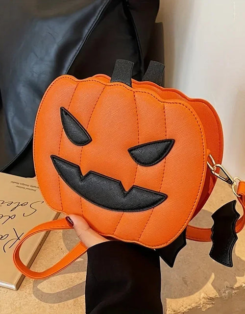 Load image into Gallery viewer, Enchanting Halloween Pumpkin Bag Devilish Style with Ghost Skull Accent Fashion Purse for Women &amp; Girls
