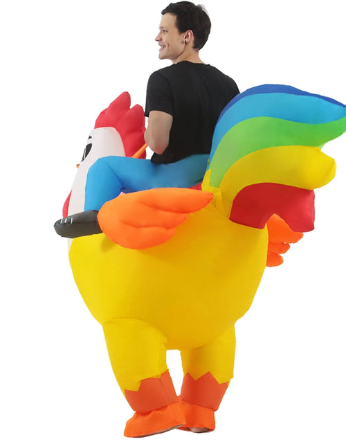 Load image into Gallery viewer, Inflatable Costume Riding Rooster, Blow up Ride on Chicken for Holiday/Festivals/Party
