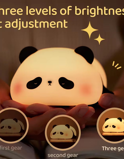 Load image into Gallery viewer, Panda LED Night Light Cute Silicone Night Light USB Rechargeable Touch Night Lamp Bedroom Timing Lamp Decoration Children&#39;S Gift
