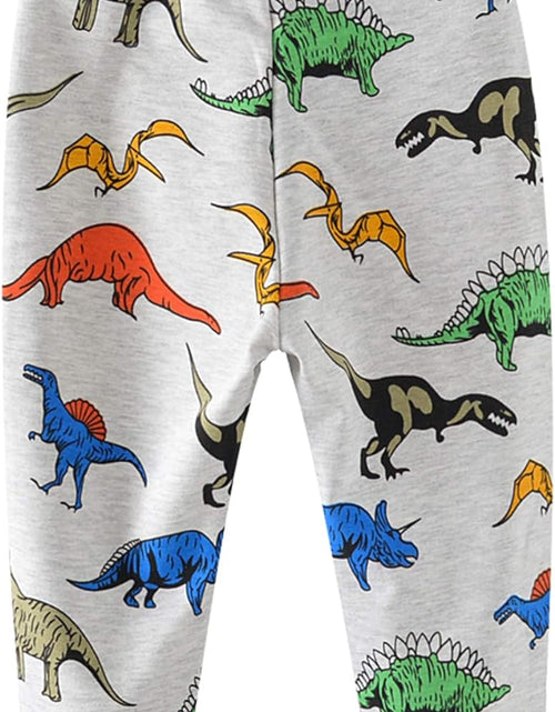 Load image into Gallery viewer, Boys Cartoon Print Dinosaur Monkey Pattern Cotton Pants Drawstring Elastic Sweatpants
