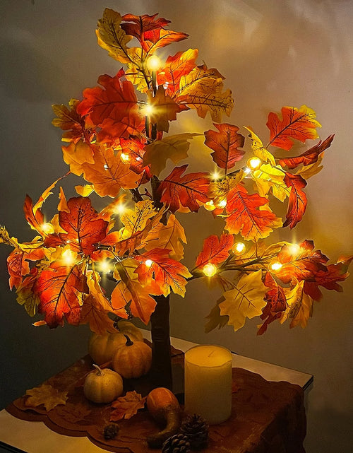 Load image into Gallery viewer, 25&quot; Artificial Autumn Light Maple Tree 24 LED Table Lights Battery Wedding Party Fall Decorations for Home Thanksgiving
