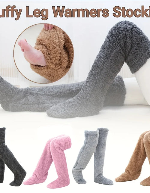 Load image into Gallery viewer, Leg Warmers Storing Winter Fluffy Warm Leg Cover Home over Knee Socks Thick Koolo Leg Warmers Bed Long Socks Warm Socks
