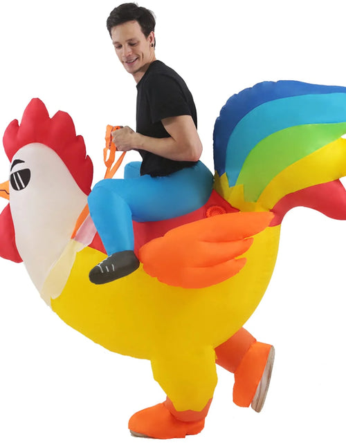 Load image into Gallery viewer, Inflatable Costume Riding Rooster, Blow up Ride on Chicken for Holiday/Festivals/Party
