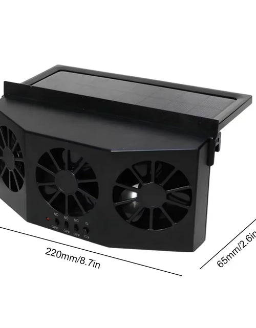 Load image into Gallery viewer, Solar Car Fan USB Rechargeable Exhaust Fan Air Circulation Cooling and Heat Dissipation High Wind Power 2/3 Head Ventilation Fan
