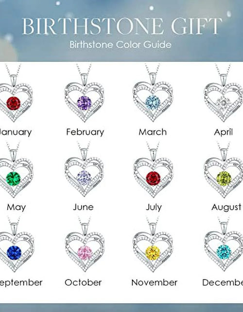 Load image into Gallery viewer, Love Pendant Necklaces for Women with Birthstone Zirconia, Christmas Birthday Anniversary Jewelry Gift for Women Wife Girls
