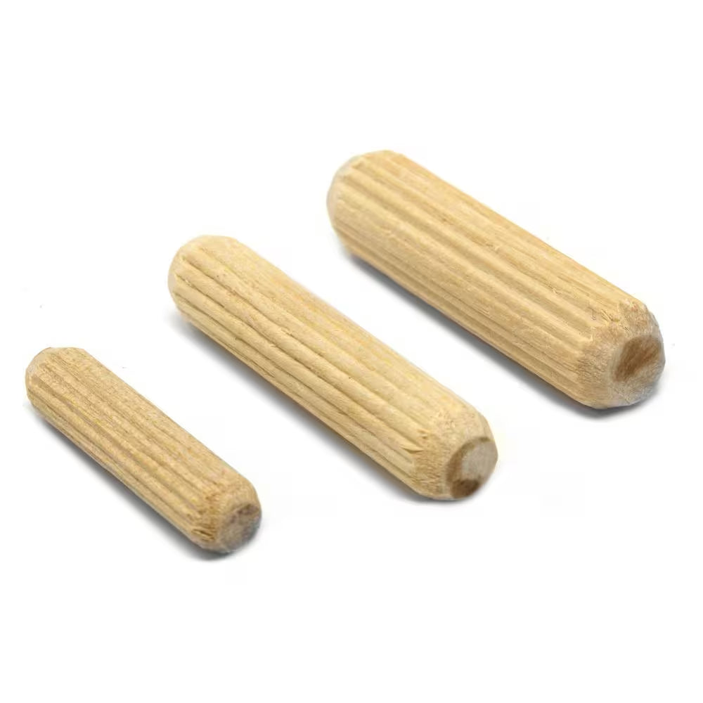 Fluted Dowel Pin Variety Bucket with 1/4 In., 5/16 In., and 3/8 In. Woodworking Dowels (400-Piece)