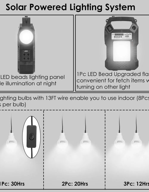 Load image into Gallery viewer, Solar Generator Portable Power Station with Solar Panel, 8000Mah Battery 3 LED Bulbs Flashlights Fm Radio for Home Outdoors Camping Travel Emergency
