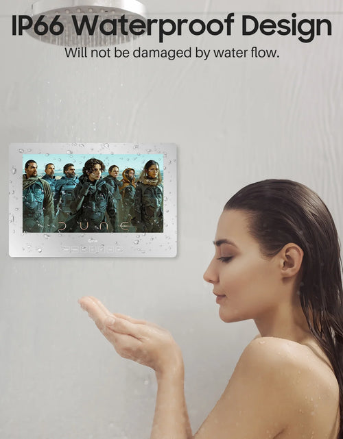 Load image into Gallery viewer, 19 Inch Bathroom TV, 1080P Smart Mirror TV Google System NTSC &amp; ATSC Tuner Support Wifi Bluetooth 500 Nits High Brightness, IP66 Waterproof TV for Bathroom Bathtub Hotel Shower Spa (Wall Mount)
