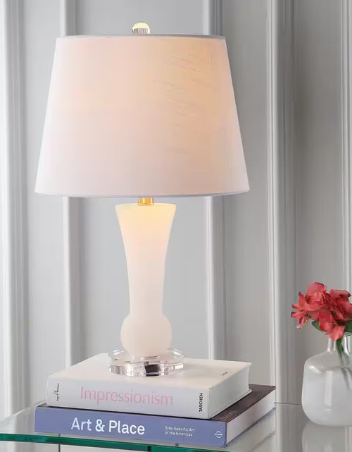 Load image into Gallery viewer, Eliza 23 In. Alabaster Table Lamp, Crystal Base
